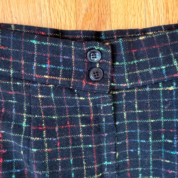 Vintage Rainbow Plaid Grid Wool Maxi Pencil Skirt - Picture 10 of 10